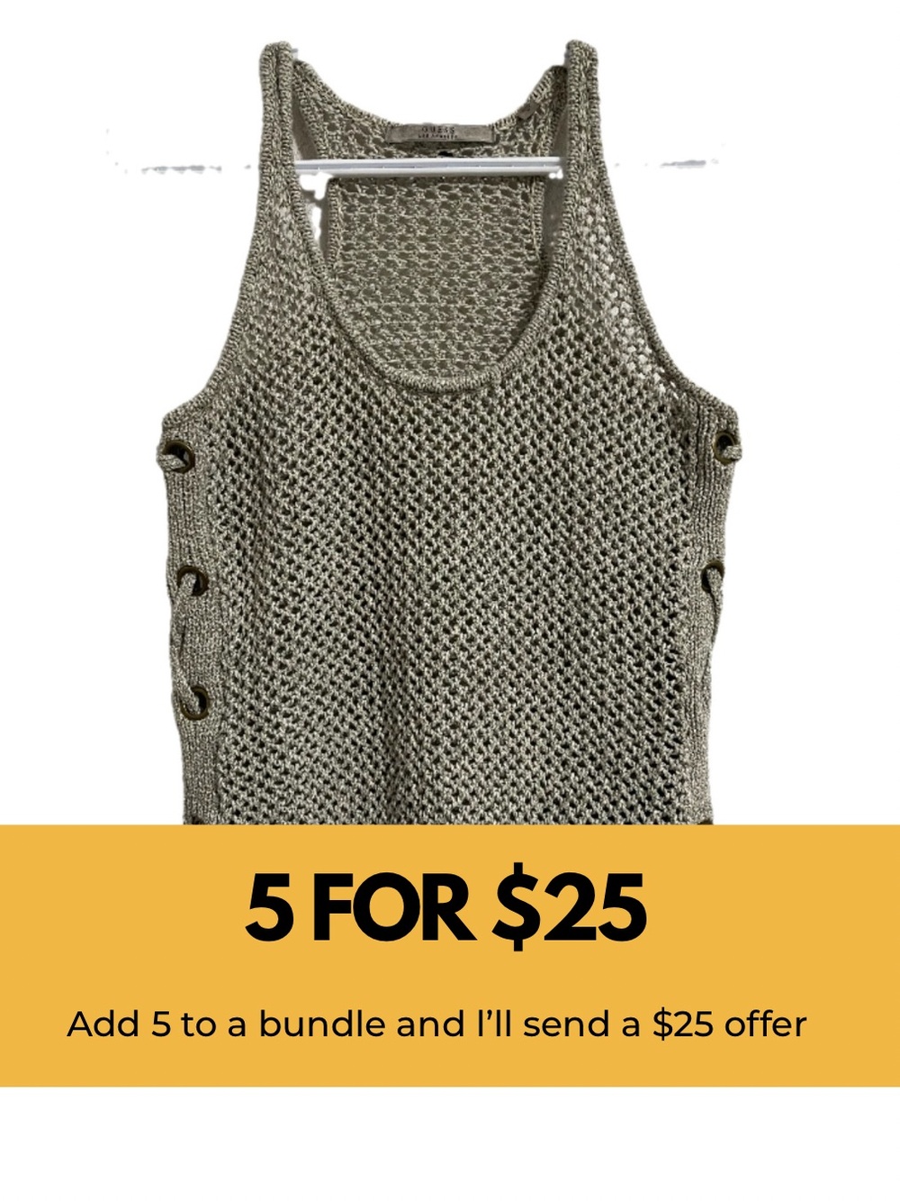 Guess Open-Knit Side Grommet Tank Top